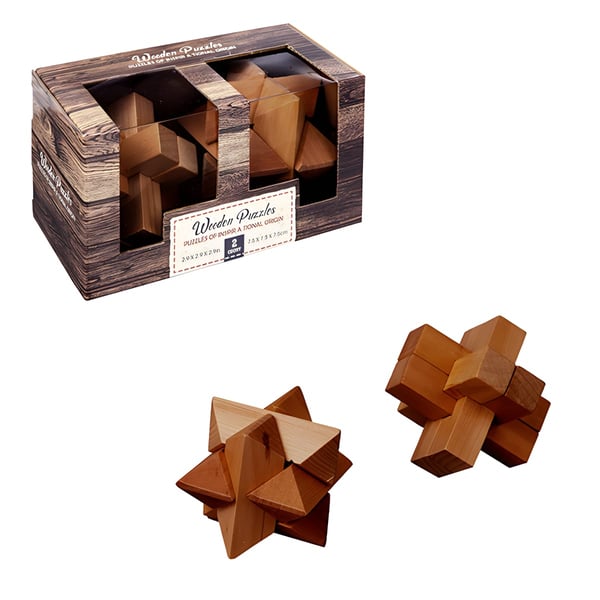 Double Set of Wooden Brain Teaser Games