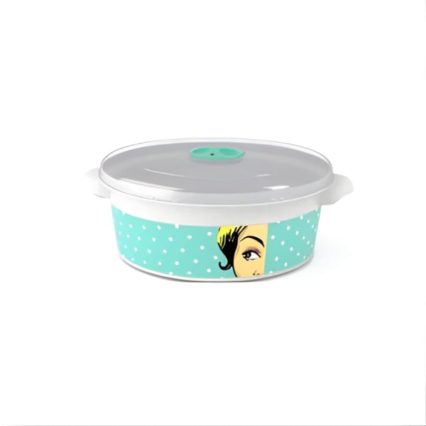Designed Plastic Microwave Cooking & Heating Container, 2L 'Faces'
