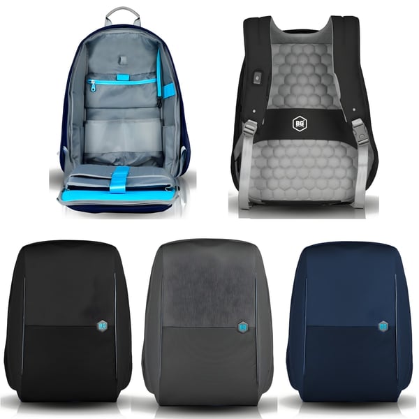 Laptop Backpack Up to 17 Inch with Rain Cover and Suitcase Mount - Metrobag by BG Berlin