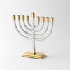 Elegant Aluminum Menorah for Candles with Gold Branches – 19 cm