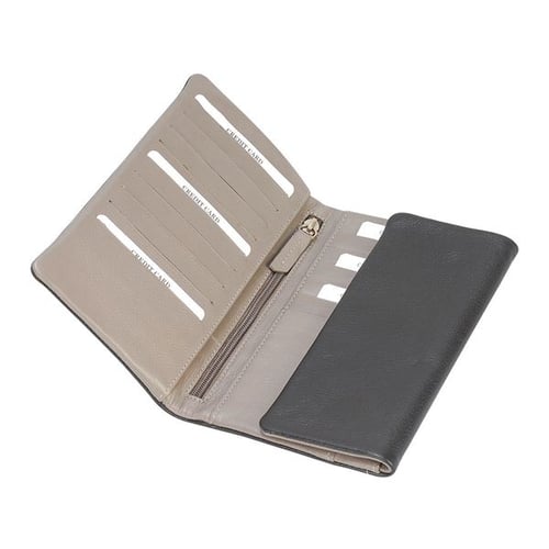 ארנק אשה מעור נאפה  - שחור/אפור