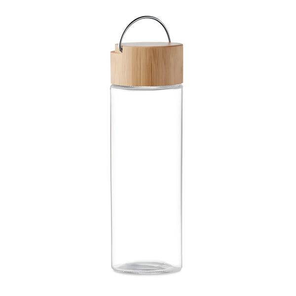 Eco-Friendly Glass Water Bottle with Bamboo Lid and Handle