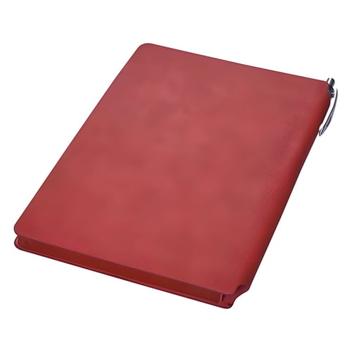 מחברת עסקים A5 מקום לעט בכריכה פתיחה עברית / אנגלית - אדום