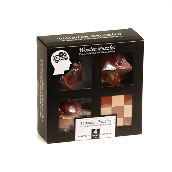 Large Wooden Puzzle Set - 4 Pieces for Gift & Development