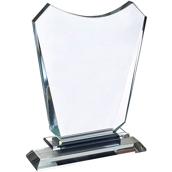 Crystal Glass Award with Built-in Rectangular Base
