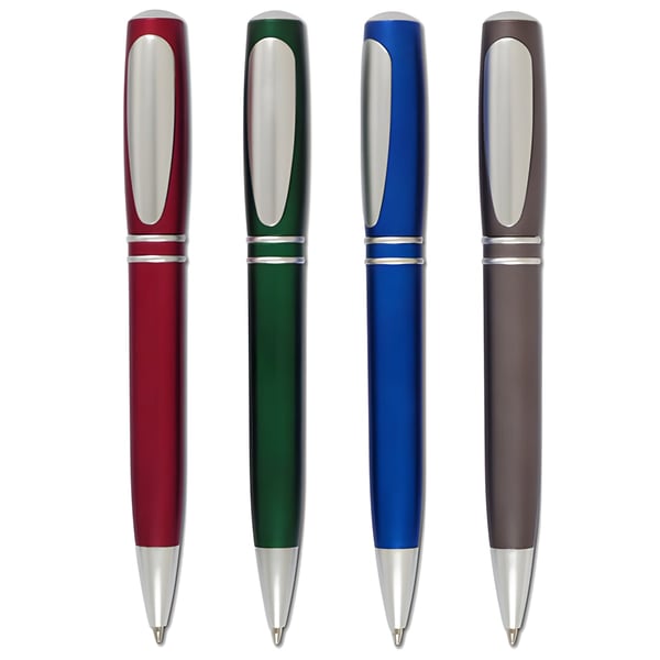 Metallic Ballpoint Pen with Spring Clip