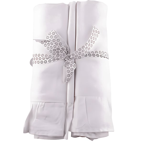 זוג ציפיות יוקרתיות מכותנה לבנה מבית VARDINON - 50/70 ס"מ