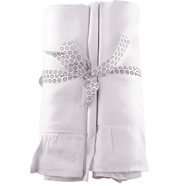 זוג ציפיות יוקרתיות מכותנה לבנה מבית VARDINON - 50/70 ס"מ