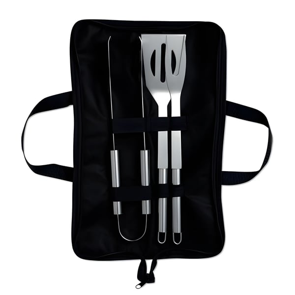 Stainless Steel BBQ Tool Set in Nonwoven Zipper Pouch