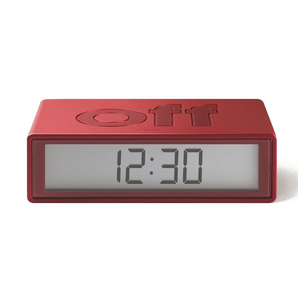 FLIP Digital Alarm Clock in Metallic Red - Efficient Time Management