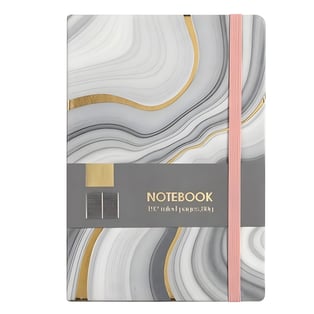 מחברת אלגנטית PU עם עיצוב שיש דהוי ופיסי זהב