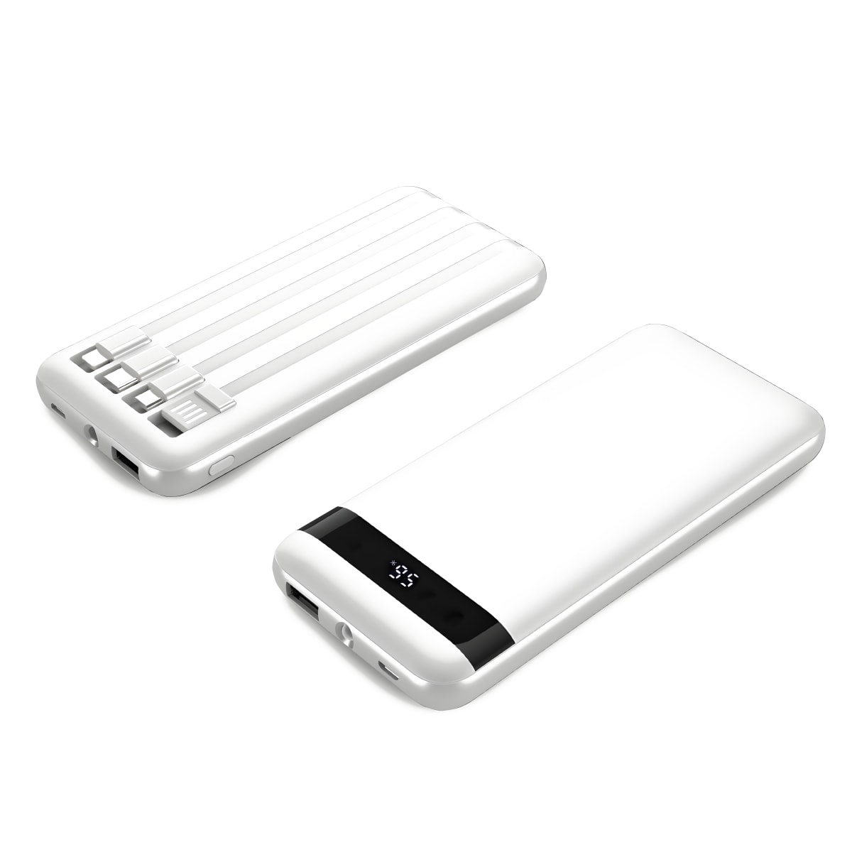 מטען נייד עוצמתי 10,000mAh עם כבלים מובנים