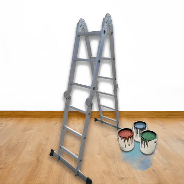 סולם אלומיניום מתקפל עם 4 מפרקים לעומס עד 150 ק"ג מבית GPT