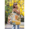 Wide Canvas Beach Side Bag with Colorful Print