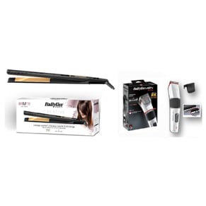 מארז טיפוח BABYLISS לגבר ולאישה כולל מכונת תספורת ומחליק שיער