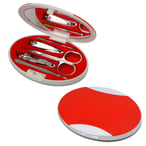 ערכה מניקור 5 חלקים עם מראה במארז פלסטי