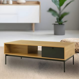 Retro Style Coffee Table with 2 Storage Drawers by Shomrat Hazorea