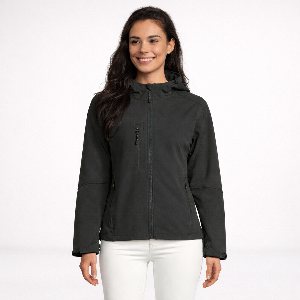 מעיל סופטשל עם קפוצ'ון לנשים