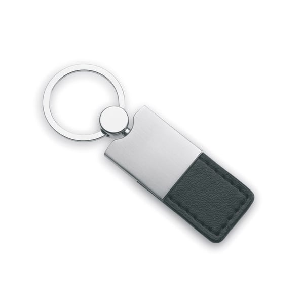 Stylish Metal and Leather Key Ring