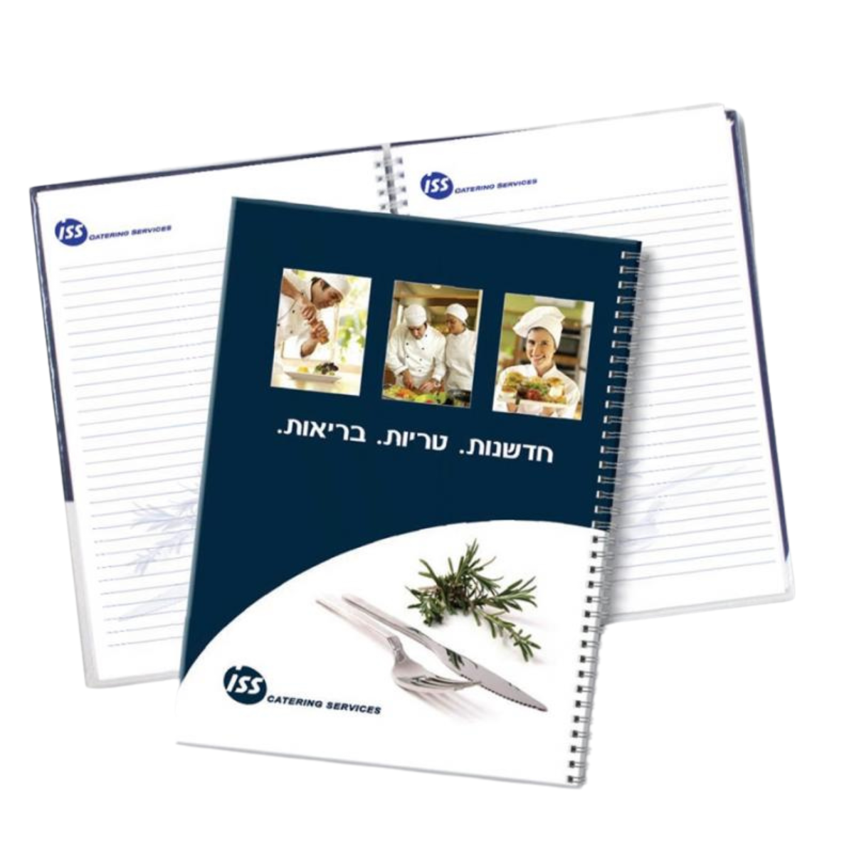 מחברת תכנון אירועים עם תמונות של צוות מסעדה