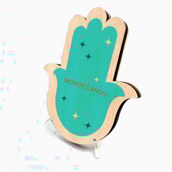 חמסה מעוצבת מעץ עם רגלי פלסטיק