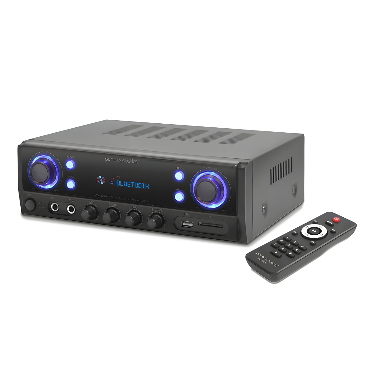 רסיבר קומפקטי 2.0 עוצמתי עם 100 וואט מבית PURE ACOUSTICS