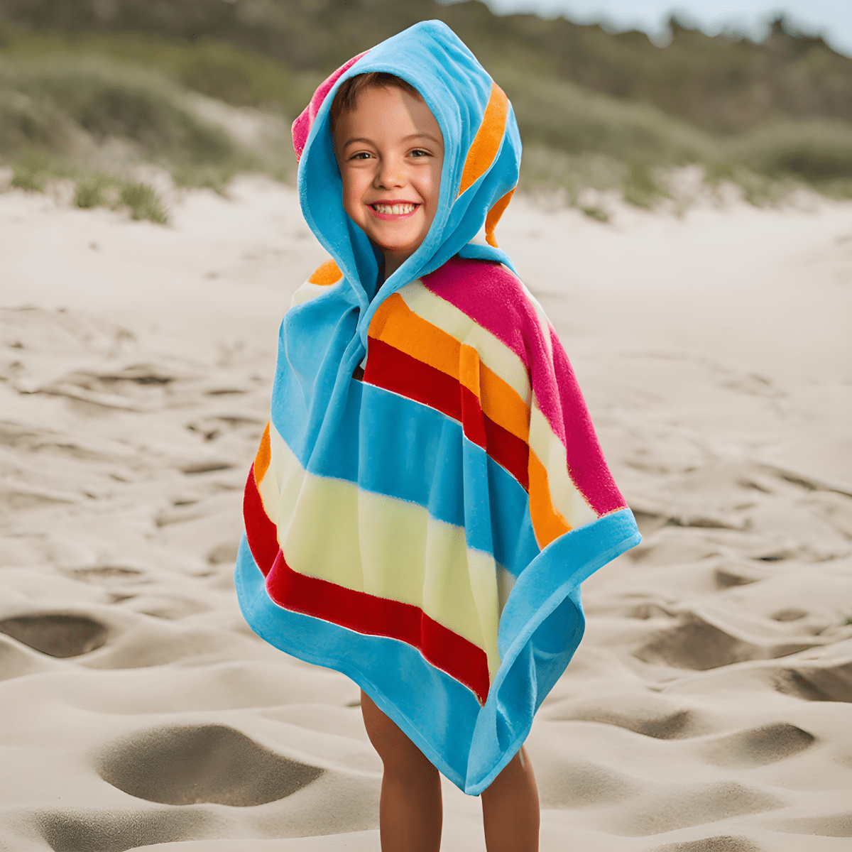 מגבת פונצ'ו מן השורה לילדים – הגנה ונוחות