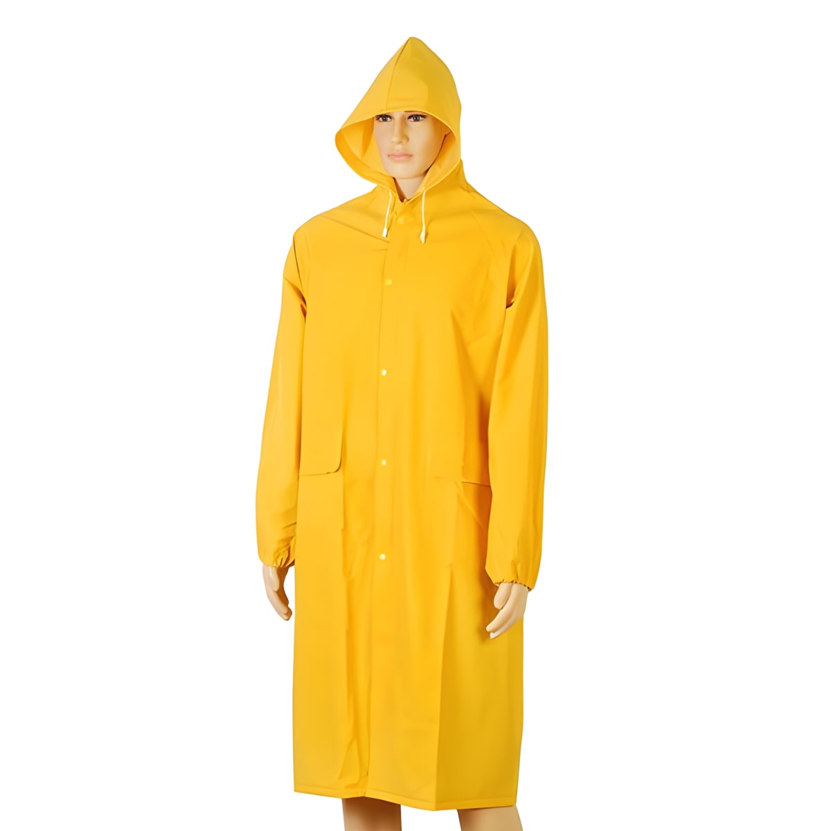 מעיל גשם ארוך בצבע צהוב