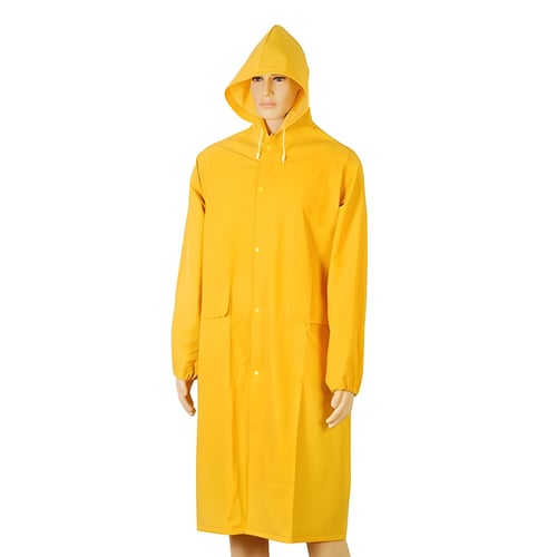 מעיל גשם ארוך בצבע צהוב