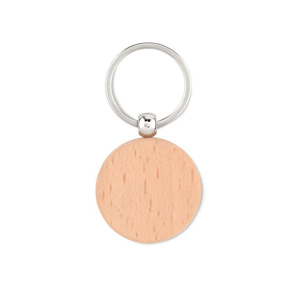 Round Wooden Keychain