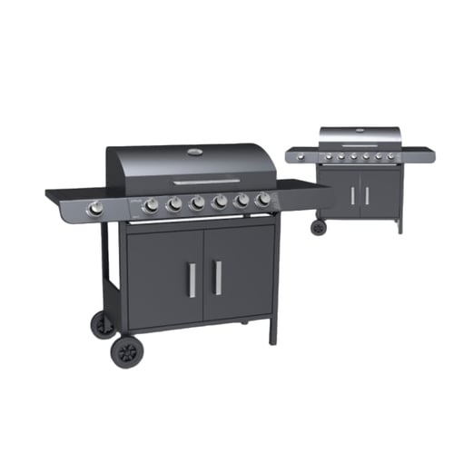 גריל גז מתקדם עם 6 מבערים וכירת צד