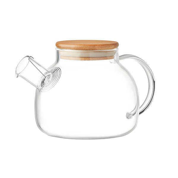 High Borosilicate Glass Teapot with Stainless Steel Infuser & Bamboo Lid