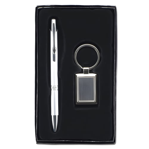 סט מתנה יוקרתי עם עט ומחזיק מפתחות