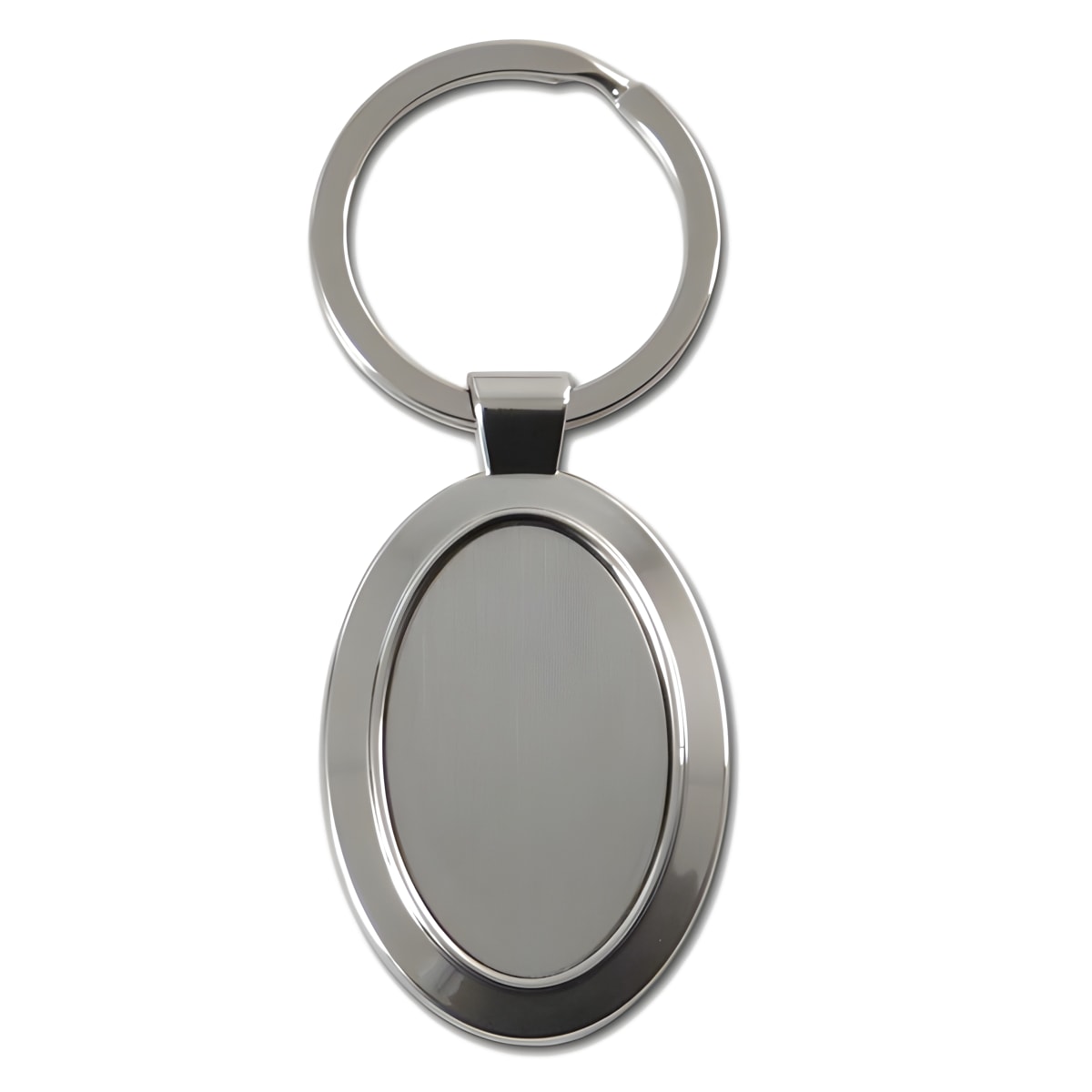 מחזיק מפתחות אובלי ממתכת באריזת מתנה