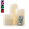 Decorative LED Candle Set with Timer Remote - Three Sizes with Ambient Lighting