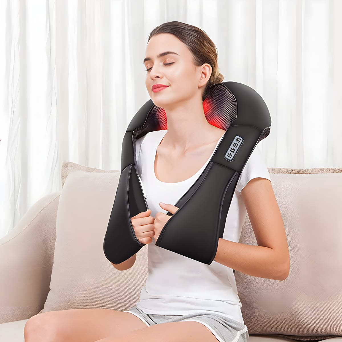 חגורת עיסוי שיאצו מחוממת מבית Carbon לשחרור השרירים