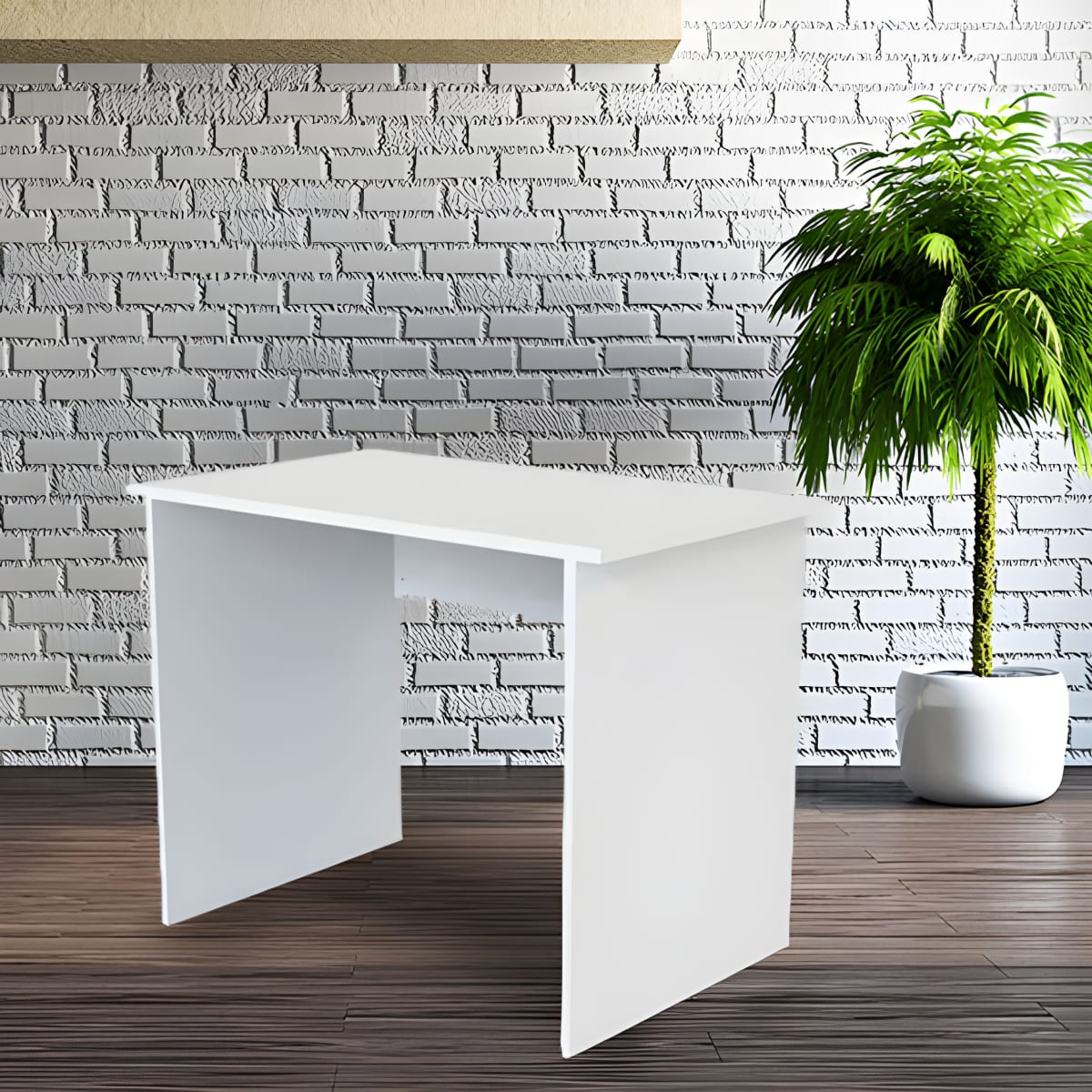 שולחן מחשב משרדי לבן עם הרכבה אישית