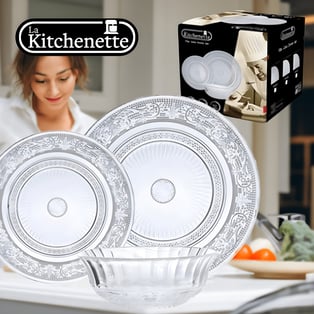 סט 18 צלחות זכוכית אוריינטל מבית La Kitchenette