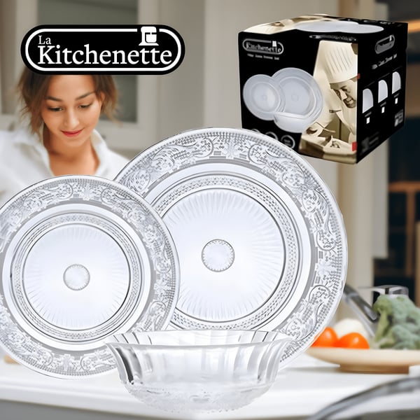 18-Piece Oriental Glass Plate Set by La Kitchenette