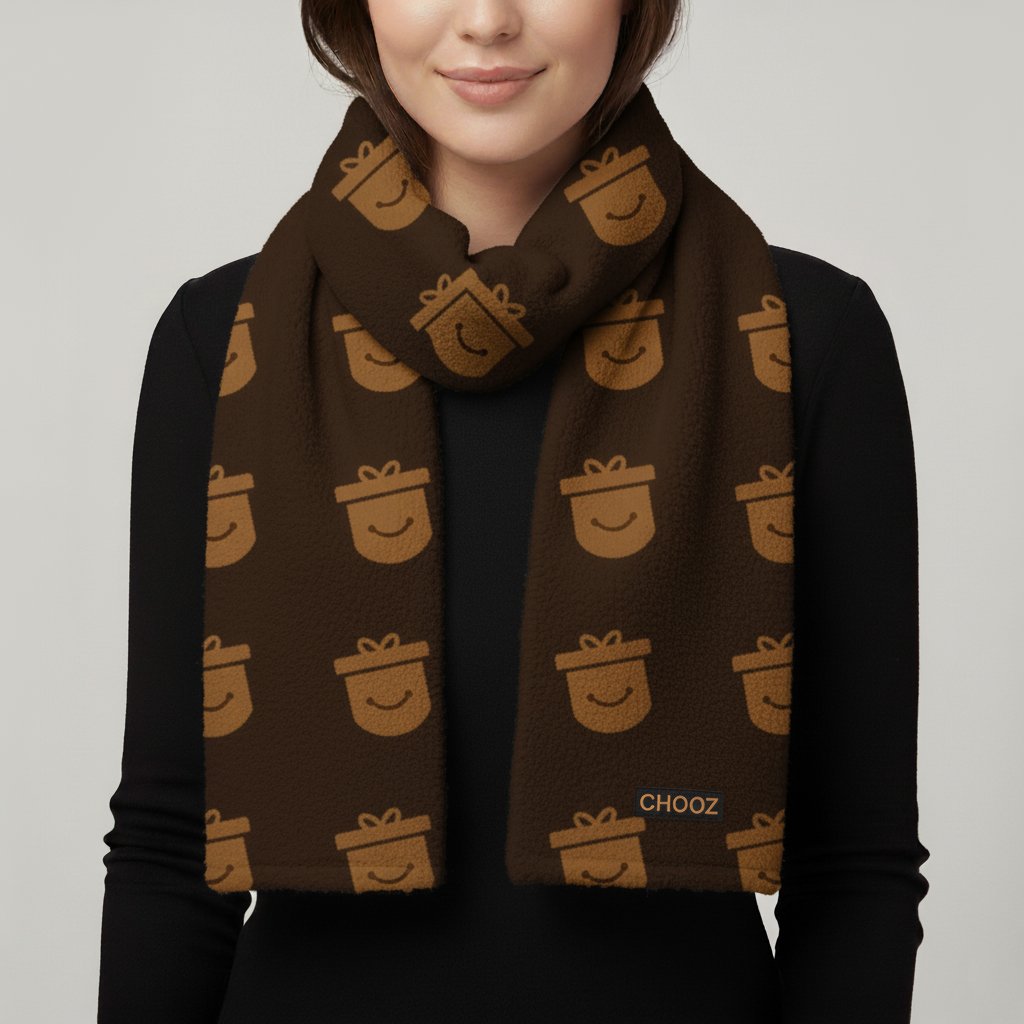 צעיף חורף דו-שכבתי - קורל פליז פרוותי ודמוי כותנה רך