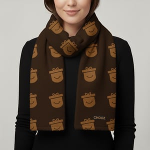 צעיף חורף דו-שכבתי - קורל פליז פרוותי ודמוי כותנה רך