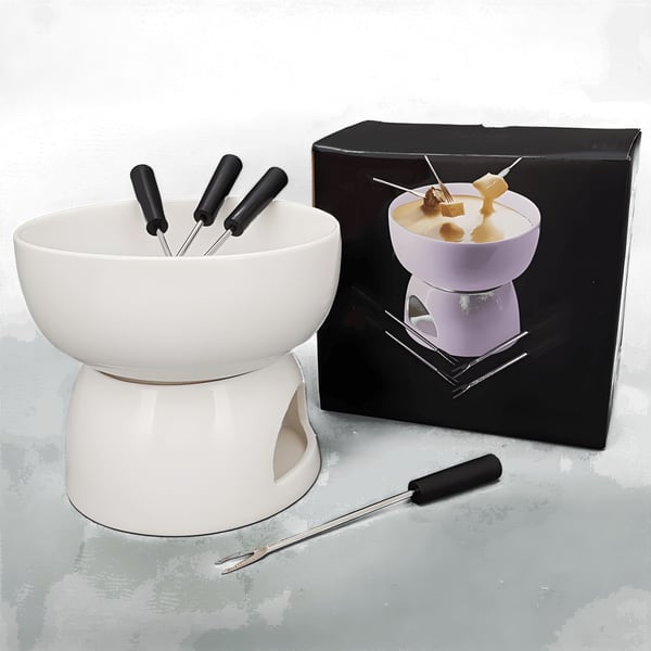 Elegant Fondue Set with 4 Forks