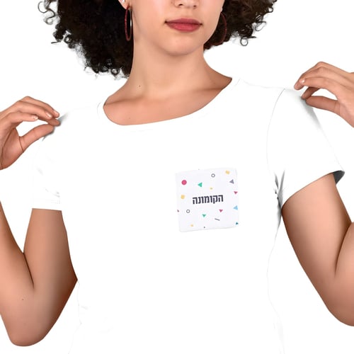 חולצת טי שירט בעיצוב כיס עם הדפסה מלאה