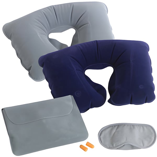 Luxury Travel Set: Inflatable Pillow, Eye Mask, and Earplugs