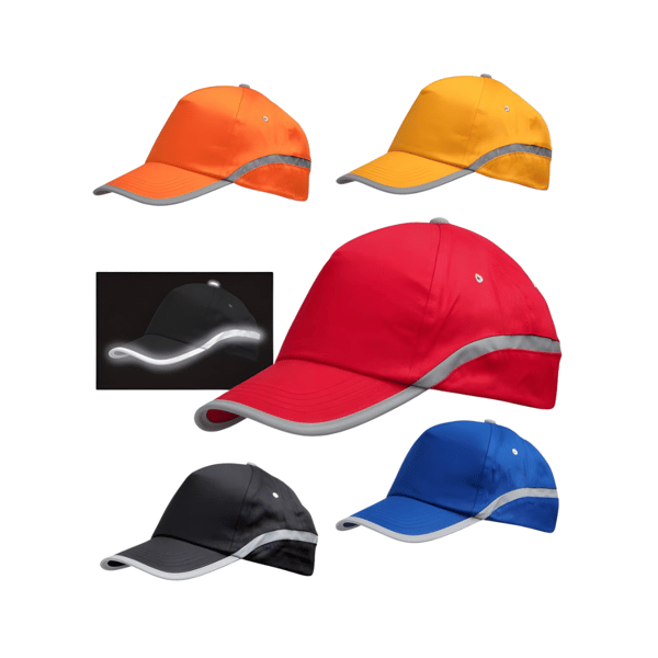 Reflective Cotton Sports Hat with Bright Stripes