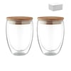 Double Wall Glass Set with Bamboo Lid