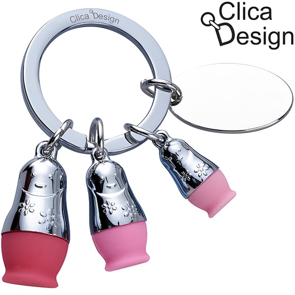 מחזיק מפתחות מתכת בבושקה מעוצב מבית Clica Design
