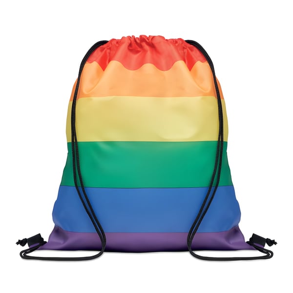Rainbow Recycled Drawstring Backpack