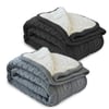 Luxurious Dual-Layer TV Blanket with Fur and Knit