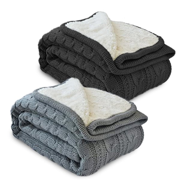 Luxurious Dual-Layer TV Blanket with Fur and Knit